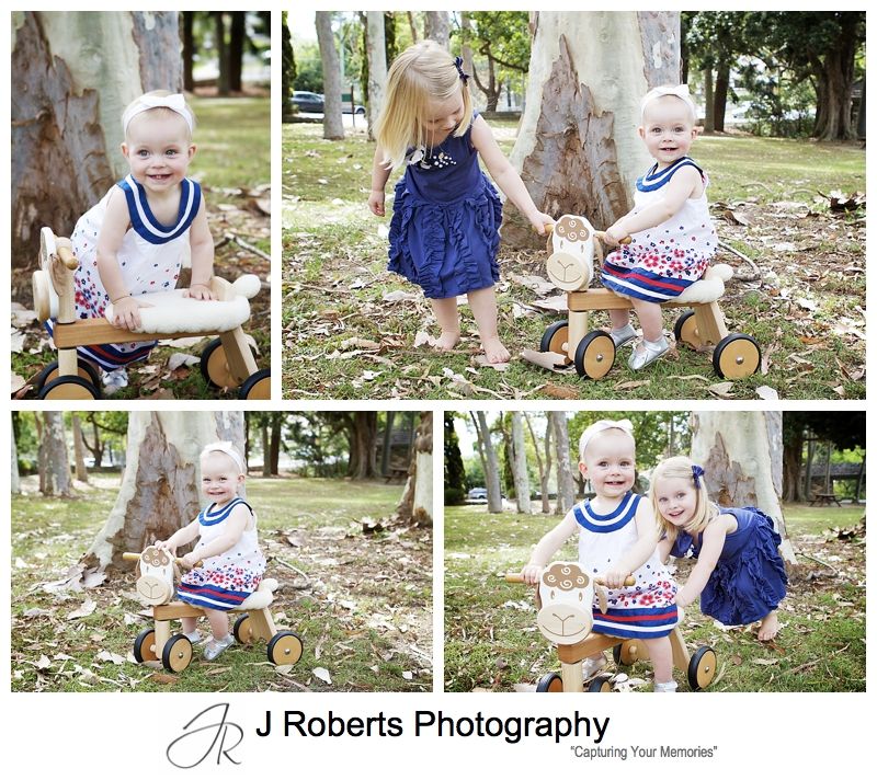 baby girl in blue and white for portraits - sydney family portrait photography